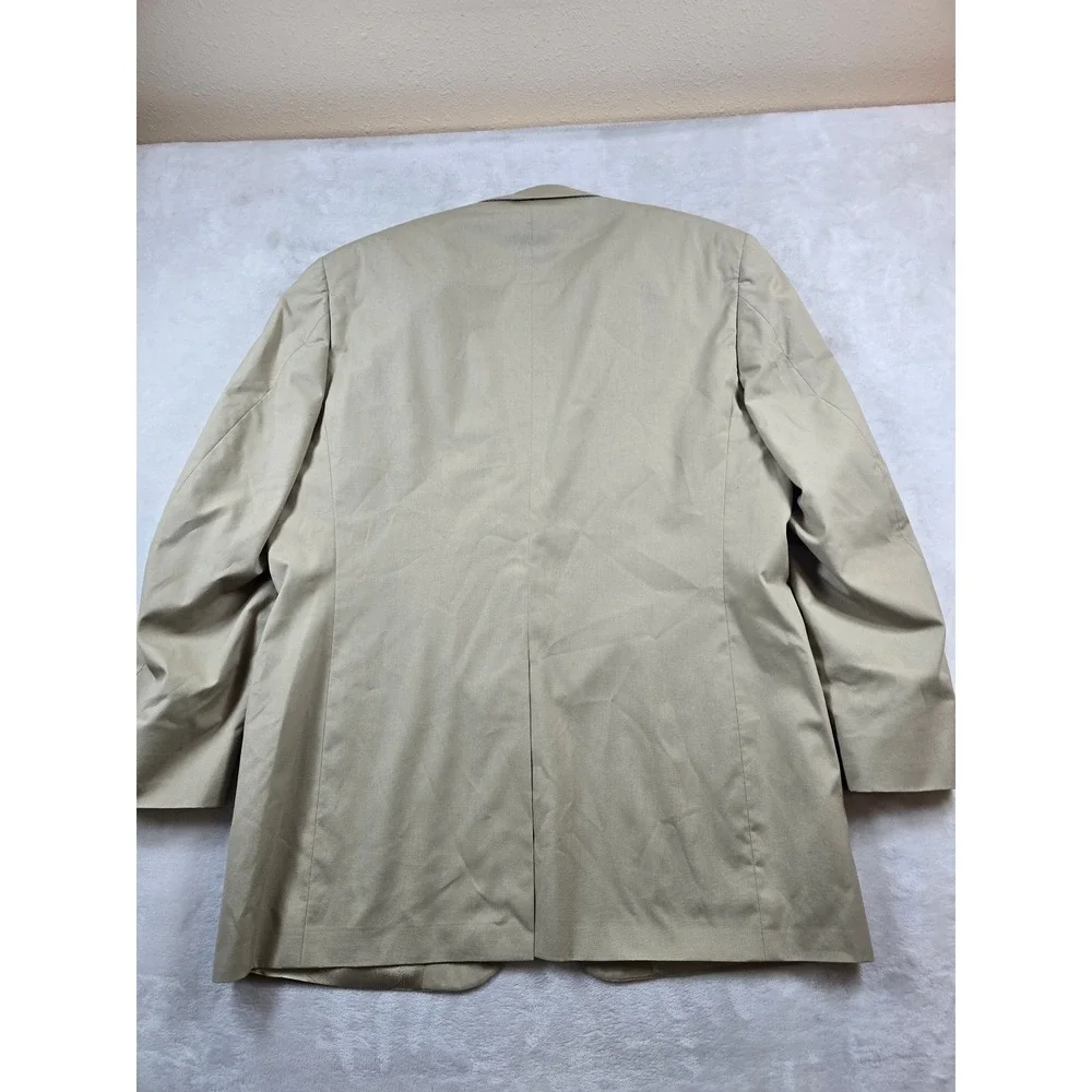 Brooks Brothers Cotton Blend Suit Mens 44L 2 Piece 38x29 Pleated Tan Classic